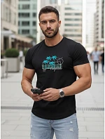 Tshirt męski z nadrukiem czarny model 22136478 - FashionStreet