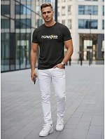 Pánské bavlněné tričko se streetwearovým potiskem černé FashionStreet NX0145R Pánské bavlněné tričko se streetwearovým potiskem černé FashionStreet NX0145R