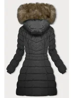 Černá péřová dámská zimní bunda (LHD-23032)