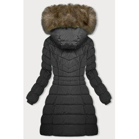 Černá péřová dámská zimní bunda (LHD-23032)