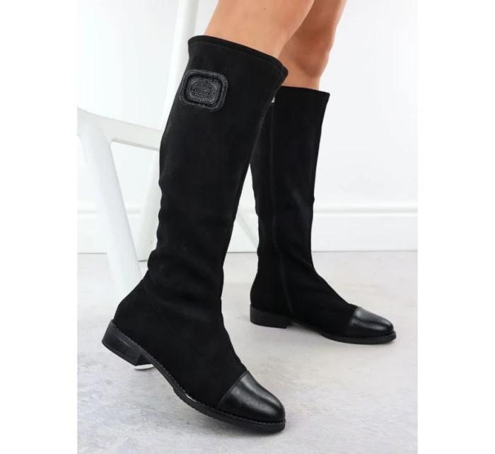 Dámské černé semišové kozačky M.Daszynski model 21905429 - M. Daszyński