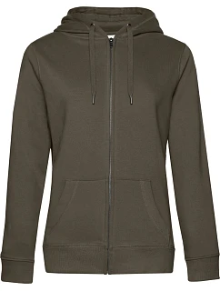 B&C QUEEN Zipped Hood_° Dámská mikina s kapucí 01.W03Q khaki