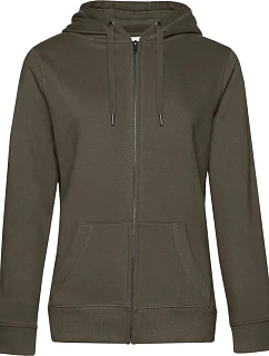 B&C QUEEN Zipped Hood_° Dámská mikina s kapucí 01.W03Q khaki