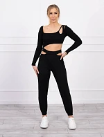 Souprava s halenkou černá