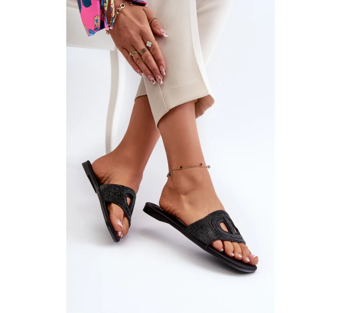 Dámské sandály na ploché podrážce černé Dimrose
