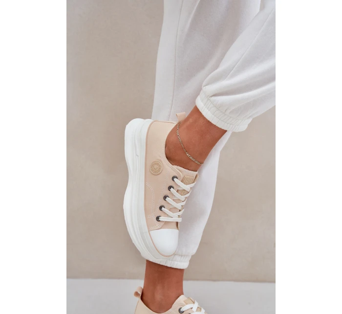 Dámské Tenisky Na Masivní Podešvi Big Star model 21683870 Béžové - Big Star Shoes Dámské Tenisky Na Masivní Podešvi Big Star model 21683870 Béžové - Big Star Shoes