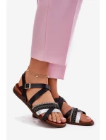 Dámské Ploché Sandály S Pásky Černé model 21697523 - SERGIO LEONE