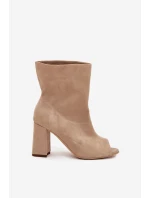 Semišové Boty Na Podpatku S Béžové Zazoo model 21704113 - Boto Semišové Boty Na Podpatku S Béžové Zazoo model 21704113 - Boto