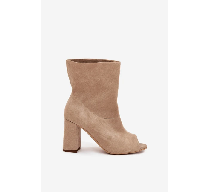 Semišové Boty Na Podpatku S Béžové Zazoo model 21704113 - Boto Semišové Boty Na Podpatku S Béžové Zazoo model 21704113 - Boto