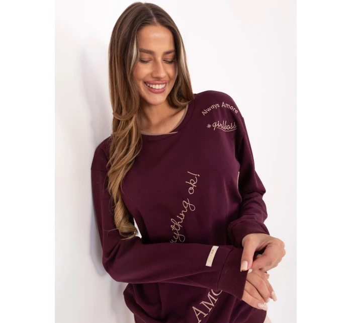 Bluza RV BL model 21717715 bordowy - FPrice Bluza RV BL model 21717715 bordowy - FPrice