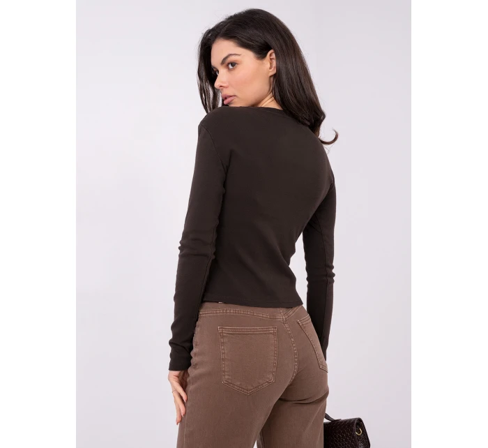 Bluzka WT BZ model 21875374 ciemny brązowy - FPrice Bluzka WT BZ model 21875374 ciemny brązowy - FPrice