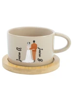 Personalizovaný keramický hrníček Makronka s novomanželským párem 