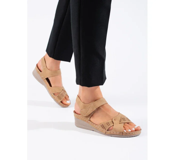 Luxusní dámské hnědé sandály platforma Luxusní dámské hnědé sandály platforma