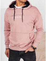 Pánská růžová mikina s potiskem Dstreet model 21976138 - FashionStreet Pánská růžová mikina s potiskem Dstreet model 21976138 - FashionStreet