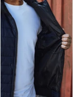 Pánská přechodná prošívaná bunda s kapucí tmavě modrá FashionStreet TX4936