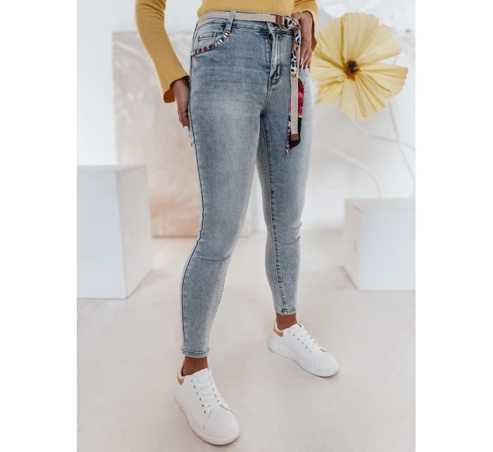 TRENDIFIX dámské úzké džínové kalhoty s páskem modré FashionStreet UY2481