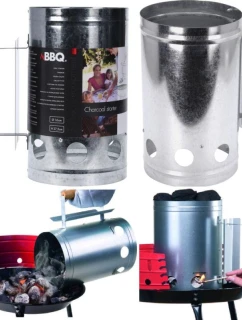 KOMÍNOVÝ PODPALOVAČ PRO GRILOVÁNÍ 27,5 CM VYSOKÝ S DŘEVĚNOU RUKOJETÍ