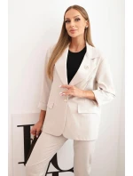 Dámská souprava Punto elegantní sako a kalhoty béžový Dámská souprava Punto elegantní sako a kalhoty béžový