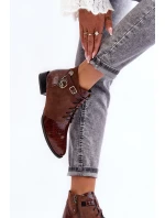 Dámské kožené kozačky model 21600512 Hnědá - Maciejka