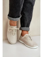 Šněrovací Polobotky Z Přírodní Kůže D&A model 21686119 Béžové - S.Barski
