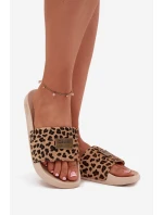 Dámské pantofle na pěnové podrážce s kožešinou Big Star model 21706496 Leopardí Béžové - Big Star Shoes Dámské pantofle na pěnové podrážce s kožešinou Big Star model 21706496 Leopardí Béžové - Big Star Shoes
