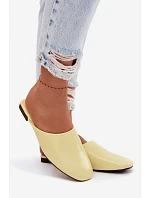 Dámské Mule z imitace kůže Ploché Žluté Romelle