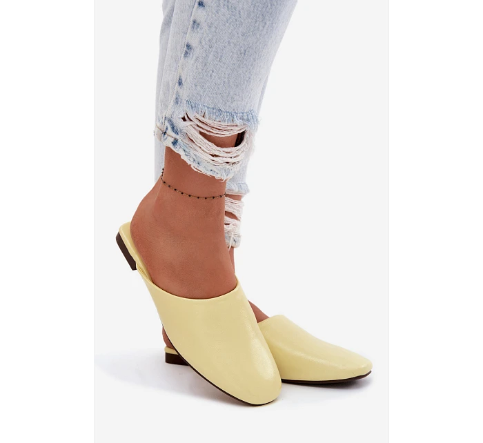 Dámské Mule z imitace kůže Ploché Žluté Romelle