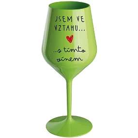 JSEM VE S  zelená nerozbitná sklenice na víno 470 ml model 22167914 - Giftela