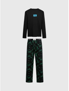 Pánské pyžamo 000NM2526E I2R černé s potiskem - Calvin Klein