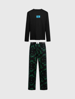 Pánské pyžamo 000NM2526E I2R černé s potiskem - Calvin Klein