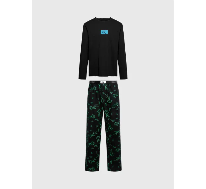 Pánské pyžamo 000NM2526E I2R černé s potiskem - Calvin Klein