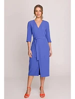 Šaty se zavinovacími detaily S396 modré - Stylove