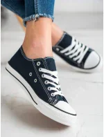 Trendy dámské modré tenisky bez podpatku Trendy dámské modré tenisky bez podpatku