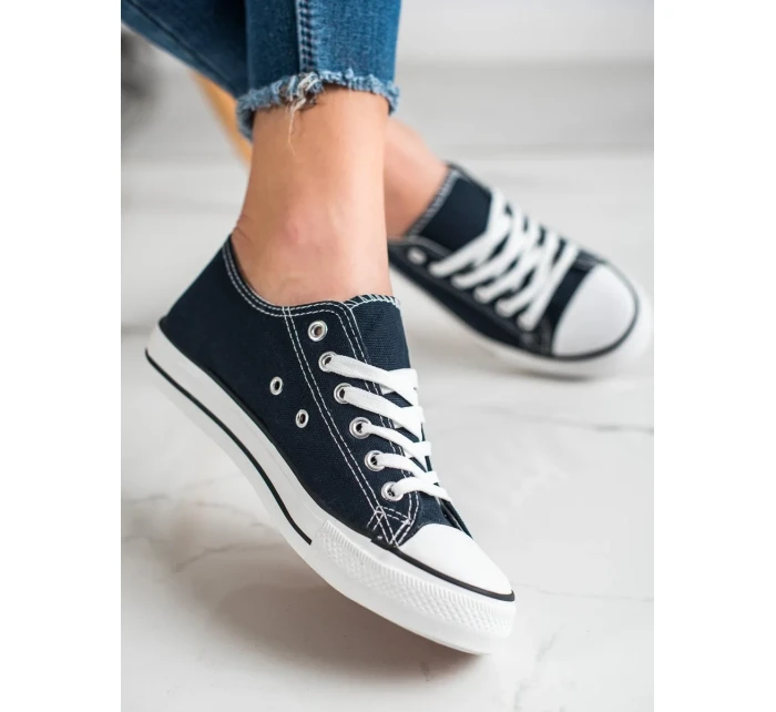 Trendy dámské modré tenisky bez podpatku Trendy dámské modré tenisky bez podpatku