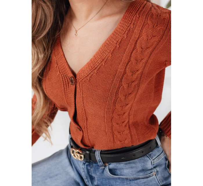 Dámský svetr MELANIA v cihlové barvě FashionStreet MY1651