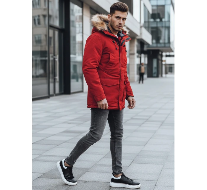 Pánská zimní bunda parka červená FashionStreet TX2995z Pánská zimní bunda parka červená FashionStreet TX2995z