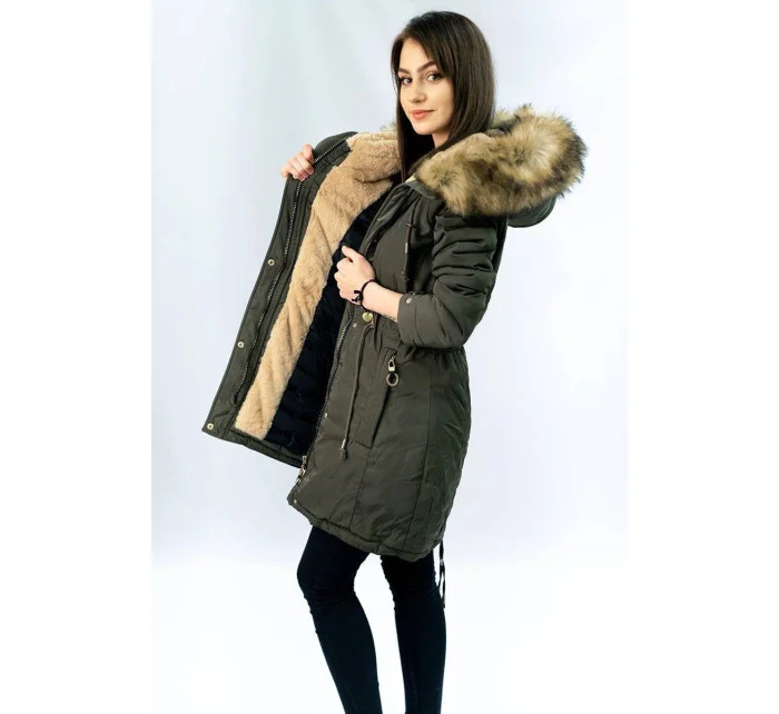 CIEPŁA DAMSKA PARKA ZIMOWA KHAKI model 21241757 - MHM