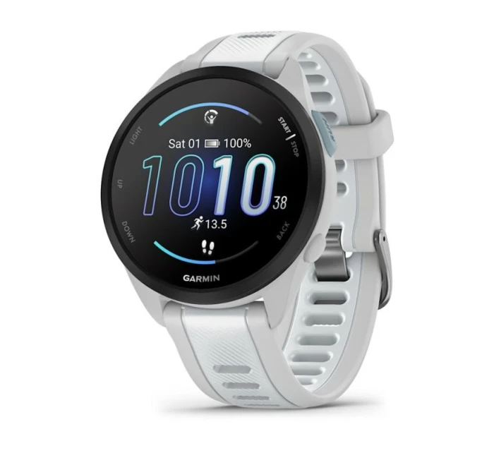 Sportovní hodinky Garmin Forerunner 165 Music AMOLED 43mm Mist Grey Whitestone