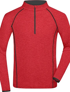 Daiber JN 498 Pánské funkční tričko s dlouhým rukávem 02.0498 red melange/titan