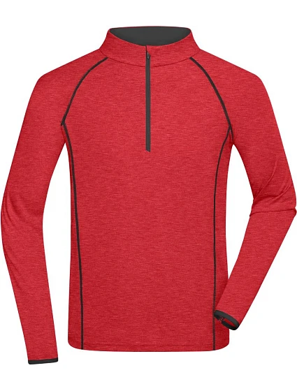 Daiber JN 498 Pánské funkční tričko s dlouhým rukávem 02.0498 red melange/titan