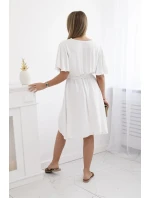 Šaty s vrstveným výstřihem ecru Šaty s vrstveným výstřihem ecru