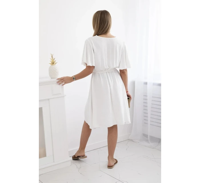 Šaty s vrstveným výstřihem ecru Šaty s vrstveným výstřihem ecru