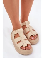 Dámské Sandály Na Platformě Béžové model 21696275 - Boto Dámské Sandály Na Platformě Béžové model 21696275 - Boto