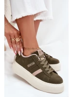 Dámské Tenisky Na Platformě Big Star SS274349 Zelené Dámské Tenisky Na Platformě Big Star SS274349 Zelené