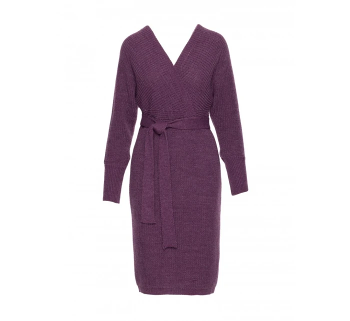 Svetrové šaty s výstřihem heather model 21484550 - Moe Svetrové šaty s výstřihem heather model 21484550 - Moe