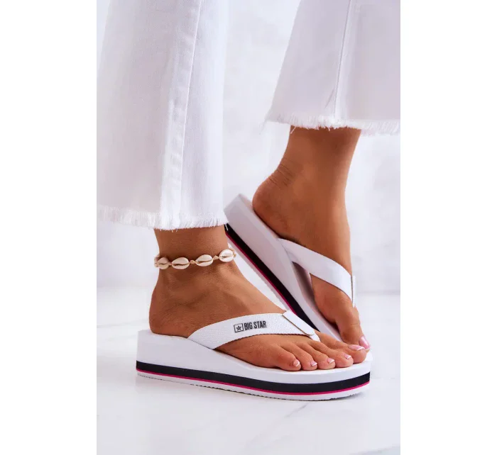 Dámské žabky na klínku Big Star - bílá Dámské žabky na klínku Big Star - bílá