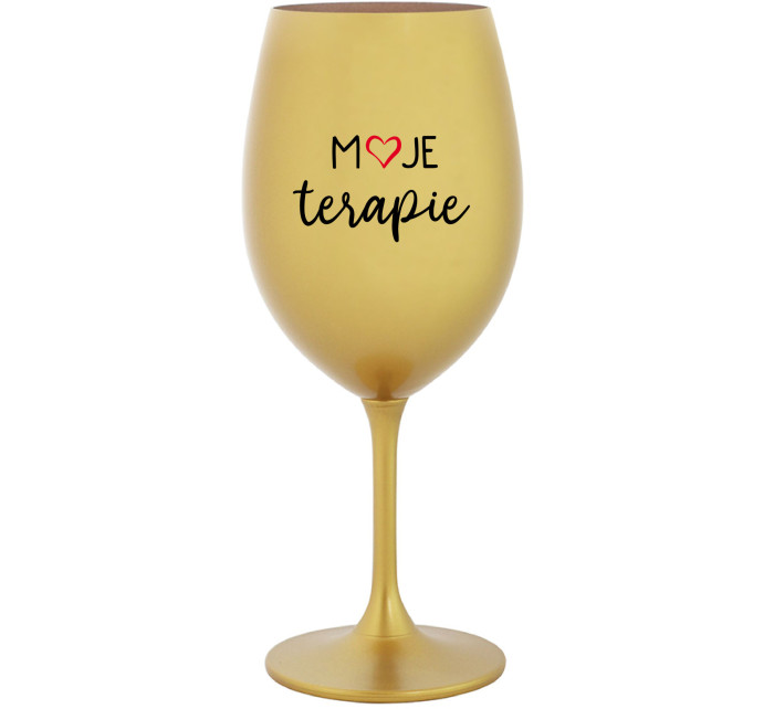 MOJE TERAPIE - zlatá sklenice na víno 350 ml