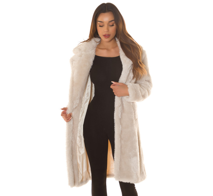 Sexy zimní kabát z umělé kožešiny