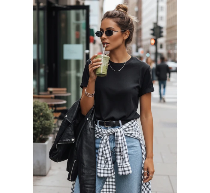 MAYLA dámské tričko černé FashionStreet RY2123 MAYLA dámské tričko černé FashionStreet RY2123