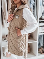 Dámská přechodná prošívaná vesta GRANDI camel FashionStreet TY4829